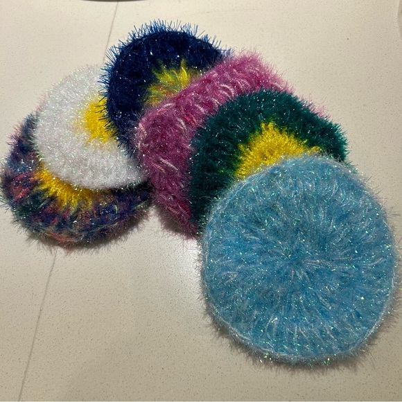 Crochet Korean Dish Scrub Sponge : Set of 2 - Picture 1 of 7